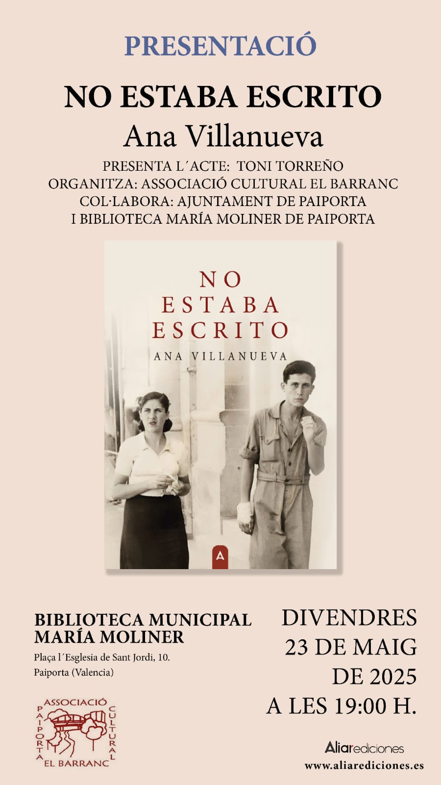 Més informació sobre l'article No estaba escrito. Ana Villanueva